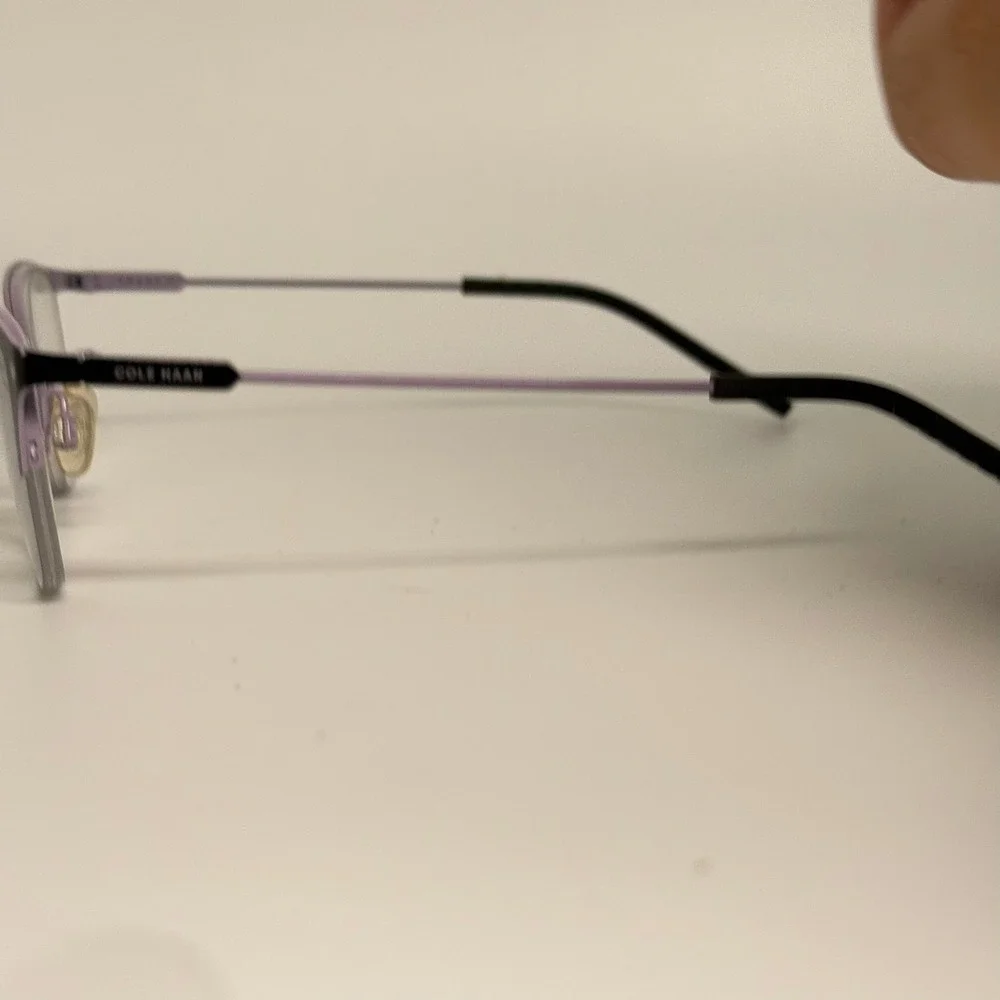 Cole Haan CH5027 001 Black Purple Semi-Rimless Eyeglasses Frames 52-17-135